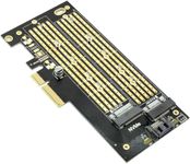 Tobo Dual M.2 PCIE Adapter,M.2 NVME(M-Key) or SATA (B-Key) SSD to PCI Express Adapter with PCI Slot Cover,Support PCIE 4.0 X4/X8/X16 Slot,Support M.2 NVME or SATA SSD TD-1129PC