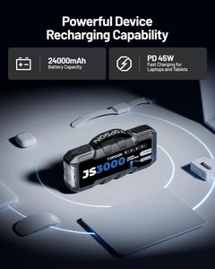 TOPDON JS3000 Portable Jump Starter – 3000A Battery Booster