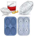 Gwindrise 2-Pack Football Ice Cube Molds 2.5" Large Silicone Sphere Ice Molds for Game Day, Whiskey, and Bourbon, Novelty Ice Cube Tray Football Gifts with Fun Shapes, Easy Release, BPA-Free