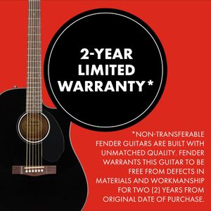 Fender CD-60SCE Acoustic-Electric Guitar, Black Dreadnought