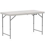 Home Vida Folding Table 4ft Heavy Duty Extra Strength Camping Buffet Wedding Market Garden Party Car Boot Stall Picnic Trestle Indoor Outdoor Foldaway Carry Handle