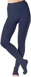 Plus Size Compression Tights for Women 20-30mmHg with Open Toe - Womens Graduated Compression Hose for Swelling, Sclerotherapy, Pregnancy Circulation - Navy, 5X-Large - A214NV8