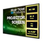 Silver Ticket Products S7 Series 6 Piece Thin Bezel Home Theater Fixed Frame 4K/8K Ultra HD, HDTV, HDR & Active 3D Projection Screen, 16:9 Format, 100" Diagonal, White Material S7-169100