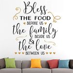 StickMe 'Bless The Food Before Us Prayer Kitchen, Dining Room Wall Sticker ' -SM253 (Multi Colour, Vinyl - 100cm X 100 cm)