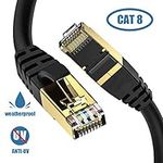 Cat8 Ethernet Cable 6FT (1.83 Meters), High Speed Network Cable, Shielded cat 8 for Outdoor&Indoor Use, 26AWG Cat8 LAN Cable, 40Gbps 2000Mhz RJ45 Cable, Gaming Etherent Cord for Router, Switch, Modem