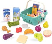 B. toys – Play Food & Basket – 18 Pieces of Toy Food – Grocery, Cooking, Play Kitchen Toys – Pretend Play Set for Toddlers, Kids – 2 Years + – Freshly Picked