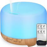 Hianjoo Essential Oil Diffuser 450ml, Electric Aroma Ultrasonic Aromatherapy Fragrant Oil Vaporizer Humidifier, Purifies The Air, Timer and Auto-Off Safety Switch, 7 LED Light Colors (Light Brown)