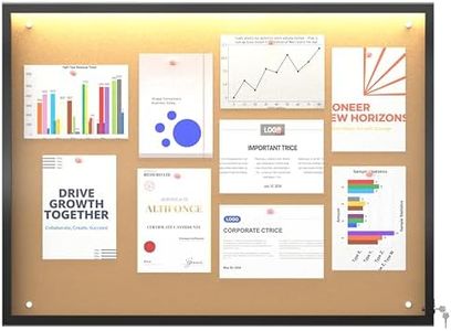 MESAILUP 48"X36" Enclosed Bulletin Board with LED Lights, IP65 Waterproof Notice Board Outdoor UV-Resistant, Lockable Cork Bulletin Board for Office, School, Restaurants