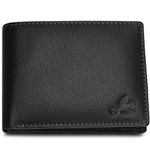 HORNBULL Men's Stylist Black Genuine Leather Wallet with RFID Protection | Branded Gift Wallet for Men