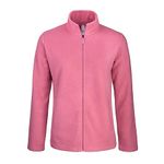 Sofra Women's Polar Fleece Full Zip Up Winter Jacket, Dusty Rose, L