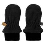 Jan & Jul Thumbless Soft Fleece Mittens for Baby Girls and Boys (Black, S: 3-9M)