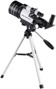 SSEA TELESCOPE Portable MOD 70mm Aperture Astronomical Refractor Telescopes & Tripod for Kids, Adults and Astronomy Beginners (70300)