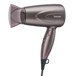 Beurer HC17 Hairdryer, Lightweight Hairdryer with Folding Function, 2 Heat & Blower Settings, 1300 Watts, Overheating Protection & Professional Nozzle, Foldable Handle for Travelling, Purple