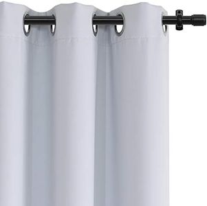 (130cm by 240cm , Greyish White) - Rose Home Fashion RHF Funtion Curtain-Blackout curtains 240cm ,Bedroom Curtains Blackout Curtain Panels & 240cm curtains,vertical blinds,Grommet curtains(Greyish White-130cm by 240cm )