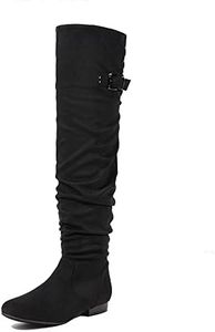 DREAM PAIRS Women's Suede Over The Knee Thigh High Winter Boots,Size 10,Black,Colby