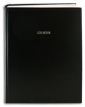 BookFactory LogBook/Multipurpose Log Book - 168 Pages, 8" x 10", Black Cover, Smyth Sewn Hardbound (LOG-168-SRS-A-LKT2)