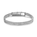 Bracelet for Men-Stainless Steel Magnetic Clasp Franco Chain Mens Bracelets