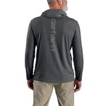 Carhartt Men's Force Sun Defender Lightweight Long-Sleeve Hooded Logo Graphic T-Shirt, Steel, X-Large