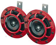 HELLA 003399803 Supertone 12V High Tone/Low Tone Twin Horn Kit with Red Protective Grill, 2 Horns