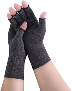 Donfri guanti per artrosi alle mani, guanti artrite senza dita, per alleviare il dolore, giocare, digitazioni e polpette, per uomini e donne (S, Grigio 1 Paio)