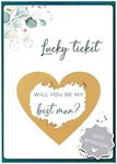 Joli Coon Will you be my best man scratch card - Best man proposal with envelope - Eucalyptus