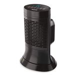 Honeywell HCE351C Digital Compact Tower Ceramic Space Heater for Indoor Use, Bedroom, Office, Portable Electric Heater, With Tip Over and Overheating Protection, Sturdy Base, Black