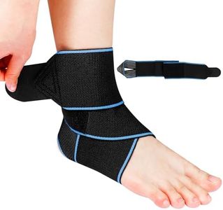 KTSAY Ankle Brace for Sprained Ankle,Ankle Support for Women & Men,Adjustable Compression Ankle Wrap for Achilles Tendonitis & Plantar Fasciitis Relief (Blue)