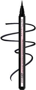 Maybelline Hyper Easy Liquid Pen No-Skip Eyeliner, Satin Finish, Waterproof Formula, Pitch Black, 0.018 Fl Oz