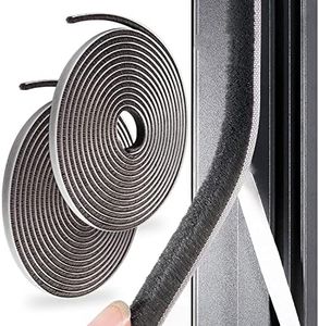 Pacify 2 Rolls 65.6 Ft Weather Stripping Door Seal Strip Self Adhesive Window Seal Strip Brush for Soundproofing Windproof Dustproof Wide 9 mm*Thick 5 mm