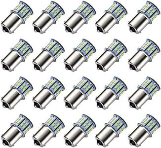 AUXLIGHT 20 PCS 1156 1141 1003 7506 BA15S RV Interior Light Bulbs, Super Bright 50SMD LED Replacement for 12 Volt RV Camper Trailer Boat Trunk Interior Lights (6000K Xenon White)