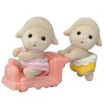 Calico Critters Sheep Twins, Set of 2 Collectible Doll Figures with Vehicle Accessory