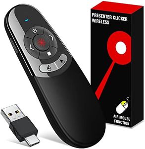 2 in 1 USB Type C Presentation Clicker Air Mouse with Red Light Pointer, Wireless Presenter for PowerPoint Presentation PPT Clicker, 2.4GHz Presenter Remote Slide Advancer for MacBook/Computer/Laptop