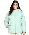 ELLIPSE Polyester Women's Stylish Solid Full Sleeves Jacket | Winter Wear Quilted Standard Length Jacket For Travelling | Hooded Standard Length Jacket For Girls (M, Green)