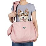 Ownpets Pet Sling Carrier, Fits 6.5 to 9kg Medium Dog/Cat Sling Carrier Reversible and Hands-Free Dog Bag with Adjustable Strap and Pocket Shoulder Pad for Outdoor Travel Hiking, Pink