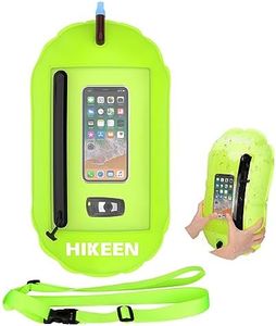 Hikeen Swim Buoy -Waterproof Touchscreen Storage Space, Swim Buoy w/Adjustable Waist Belt for Open Water Swimmers -Be Bright Be Safer