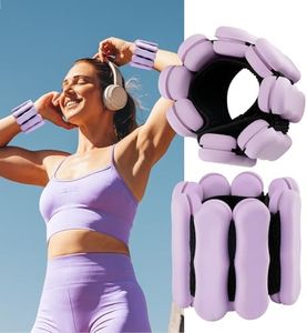 Wrist Weights, Ankle Weights for Women Men 2lb*2 Adjustable Arm Weights Wrist Weighted Bracelet for Home Gym Workout Running Yoga Exercise Strength Training Swimming Physical Therapy Purple