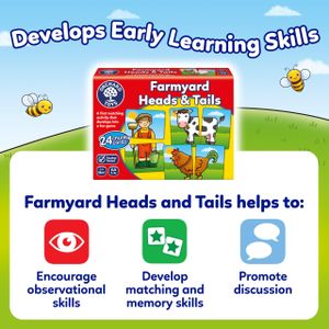 Orchard Toys Farmyard Heads and Tails Game – Matching Card Game for Kids