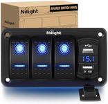 Nilight 3 Gang Rocker Switch Panel 