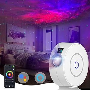 CHIGIH Smart Galaxy Star Projector,LED Starry Sky Night Light,Nebula Ceiling Night Light App & Voice Controlled for Gaming Room,Bedroom,Home Theater,Camp Tent