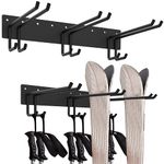 Qualward Ski Wall Storage Rack, Holds 12 Pairs, Ski Wall Mounted, Heavy Duty, Home and Garage Storage Hanger (2 Pack)
