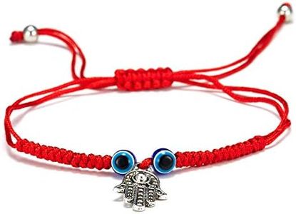 iDIMSON Evil Eye Pendant Bracelet Anklet Red Blue Black Line Hand Turtle Elephant Pendant Adjustable Braided Bracelet Anklet Jewelry for Women and Men, 9 inch, Cotton rope, not known