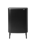 Brabantia Bo Touch Bin Hi, 2 x 30L, 2 Inner Buckets (2 x 30 litres), Matt Black