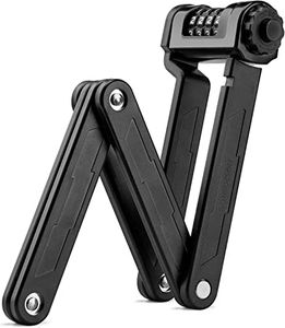ROCKBROS Folding Bike Lock - Compact, Heavy Duty Anti-Theft Bicycle Lock for Electric Bikes With Mounting Bracket, 4-Digit Foldable Design