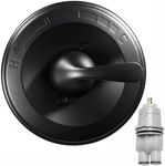 Shower Trim Kit with Cartridge, Compatible with Delta 13/14 Series, Matte Black Metal Handle & Cover Plate, Fits R10000-UNBX/UNB/UNWS/UNWSHF, Premium Brass, Easy DIY Install (Valve Body Not Included)
