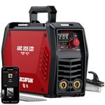 ARCCAPTAIN iControl ARC205 Pro Stick Welder, [APP Control] 205Amp ARC/Lift TIG Welding Machine, Large LED Display, IGBT Inverter 110V/220V MMA Welder with Hot Start, Arc Force, and Anti-Stick