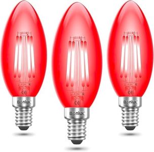 E14 Led Light Bulb 4 Watt Red Filament Led Bulb SES 220V Red Light Bulbs E14 Small Edison Screw Lamp Bulb Fireglow Candle LED Bulbs 40W Replacement for Halloween Christmas Holiday Party 3Pack