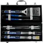 NFL Siskiyou Sports Fan Shop Detroit Lions Steel Tailgater BBQ Set w/Case 8 piece Gray