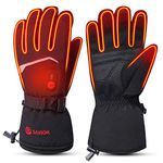 Heated Gloves for Men Women, SAVIOR HEAT Upgraded 7.4V Electric Rechargeable Battery Heated Ski Gloves for Winter Outdoors Work Motorcycle Snowboarding Hunting Hiking Camping Running Walking