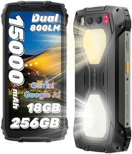 Blackview BV7300 Téléphone Portable Incassable, 15000mAh/538g Smartphone Incassable Android 14, 18Go+256Go/TF 2To, 50MP+20MP Vision Nocturne, 700Nits Telephone, NFC/Fingerprint/Double Lampe de Camping