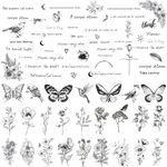 JoyfulGlam Realistic Temporary Tattoos For Women - 60 Sheet Semi Permanent Fake tattoos,30 Pcs Adult Long Lasting Tattoo Stickers,30 Pcs Flower Floral Small Tiny Cute Temp Tatoos